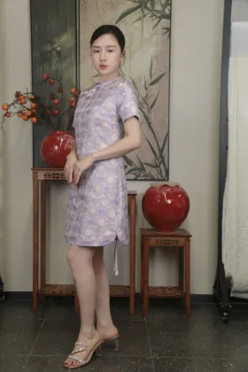 Graceful Lotus New Chinese Cheongsam Dress