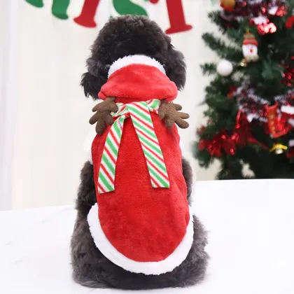 Pet Christmas day dress up costumes fashion high-end brand winter flannel elk dog clothes cat pet clothes