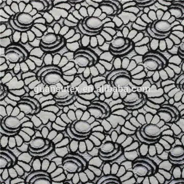 White-black African Cotton/Nylon Blend Fabric Lace For Latest Fashion Dresses