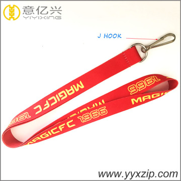 J hook sublimation red lanyard for promotion event