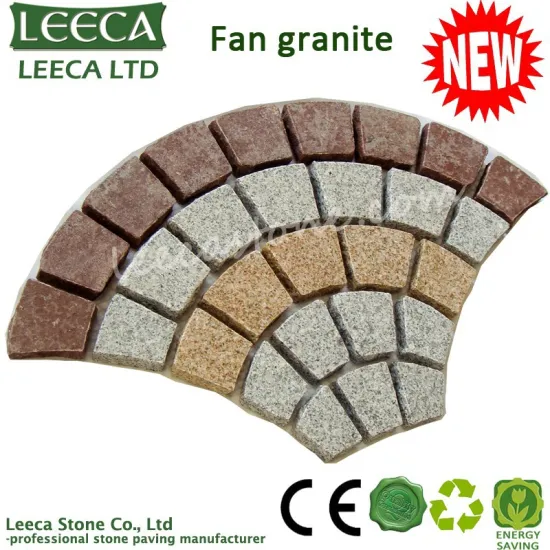 Porphyry granite fan shape paving stone on sheet