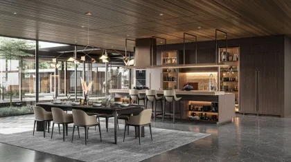 Residential high-end open kitchen set