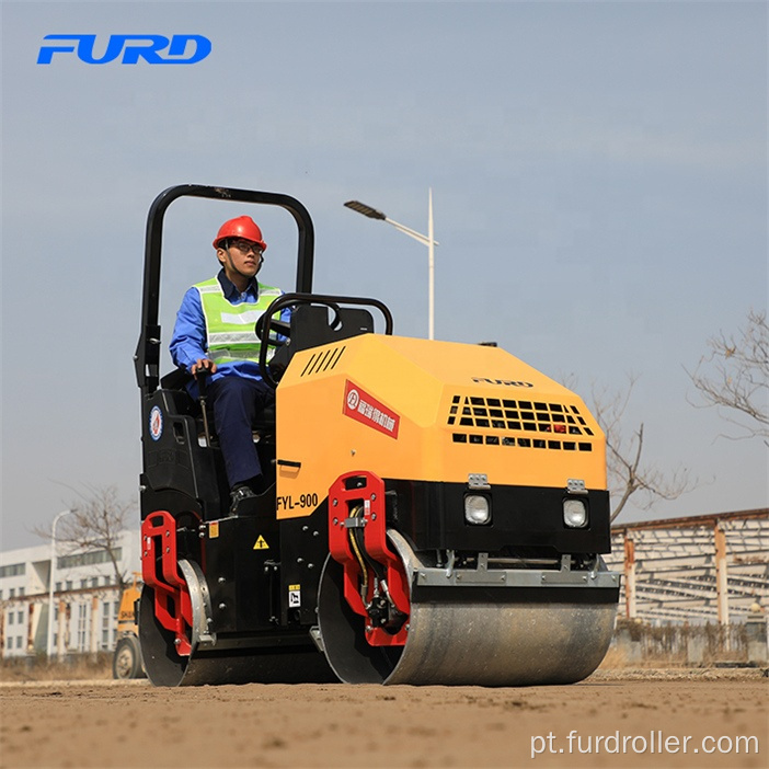 Máquina vibratória hidráulica completa do compactador de rolo de estrada 1500kg