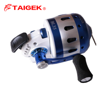 TAIGEK Blue and Red Inner Line Shooting Built-In Close Spin Cast Crossbow Fishing Reel