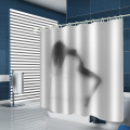 Sombra da mulher Cortina de chuveiro impermeável Decoração preto e branco exclusiva para banheiro