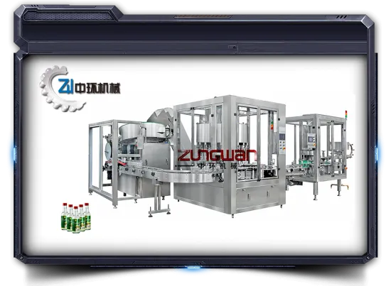 Production line includes recovery bottle filling, pressing (tightening) caps, labeling.