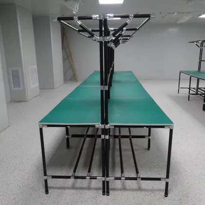Assembly Table with Lean Pipe Frame