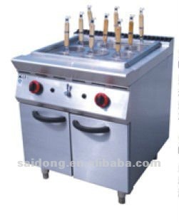 Free Standing Gas Convection Pasta Cooker 9 baskets With Cabinet