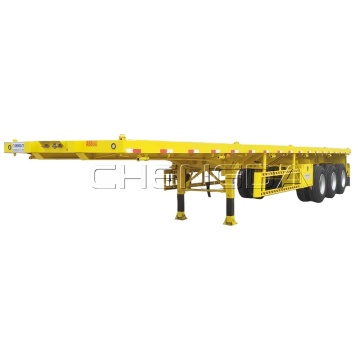 Used 3 Axle 40 Tons 40 Feet Container Flatbed Semi Trailer with New Tyres