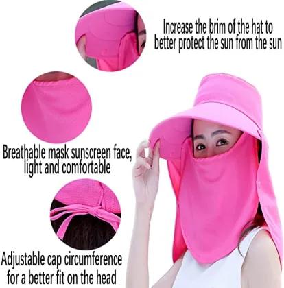 Breathable Neck Flap Face Cover Hat for Men and Women - Outdoor Sun Protection