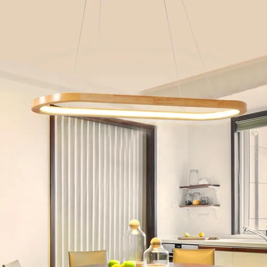 33W Adjustable Length European Italian Rubber Wood Chandelier Ceiling Pendant Lighting