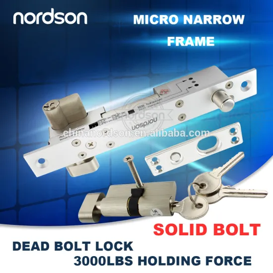 Micro Narrow Frame Electric Bolt Lock electronic door lock with mechanical key