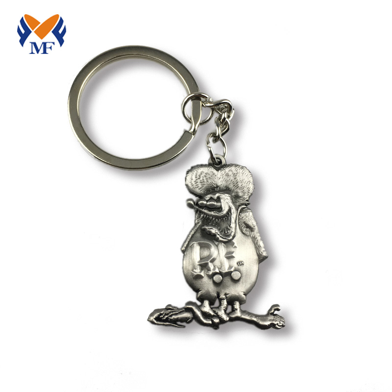 Antique silver metal custom 3d cute keychain