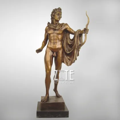 Outdoor garden life size metal figure bronze apollo statue