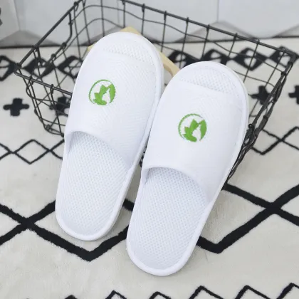 Four seasons hotel mesh cloth home slippers