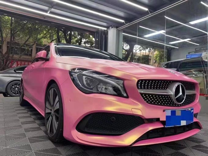 Heatproof Vinyl Wrap Color Shift , UV proof Metallic Pink Vinyl Wrap Calendered 3