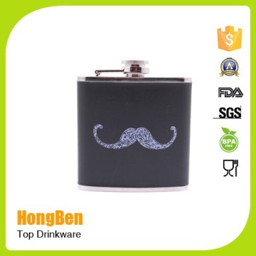 metal body material and mini type insulated leather hip flask