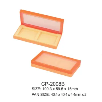 Square Plastic Eyeshadow Two Godets Compact Case CP-2008B