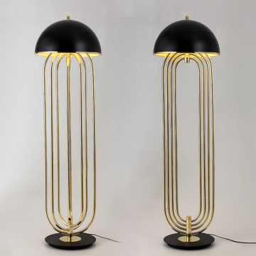 Unique Gold Metal Vintage Standing Floor Lamp for Luxurious Bedroom Decor