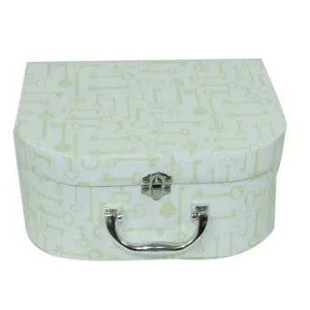 Key Pattern Suitcases with Silver Locker and Handle