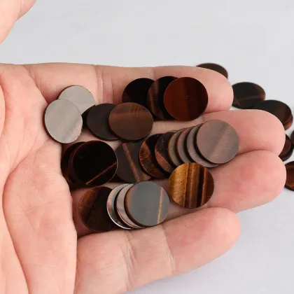 Wholesale Red Tiger Eye Stone Coin Shape Cutting