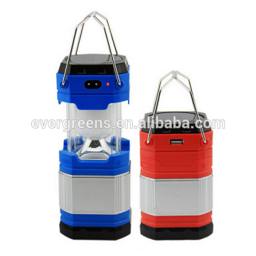 2015 NEW product 12W rechargeable foldable solar lantern camp lights with USB port
