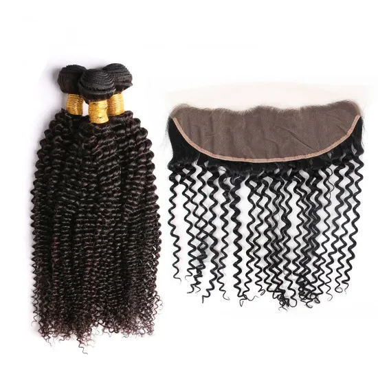 RUIMEI Wholesale Cuticle Aligned Indian Hair Vendor Afro Kinky Bulk Virgin Human Hair  Free Sample Bundle & Lace Closure