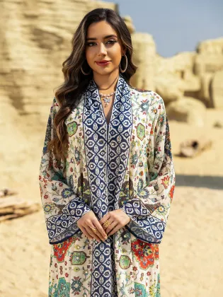 Printed Chiffon Modest Maxi Dress