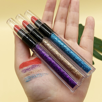 Custom Quick Dry Waterproof Peel Off Glitter 2 in 1 Eyeliner with Mini Lipstick