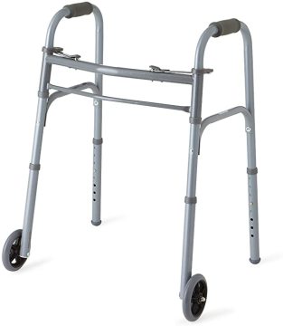 Walker pieghevole a due pulsanti deluxe medica con ruote da 5 pollici "potrebbe essere abbreviato a" Walker pieghevole deluxe con ruote da 5 pollici "per un titolo del motore di ricerca, ma per renderlo più adatto a SEO e conciso, potresti 