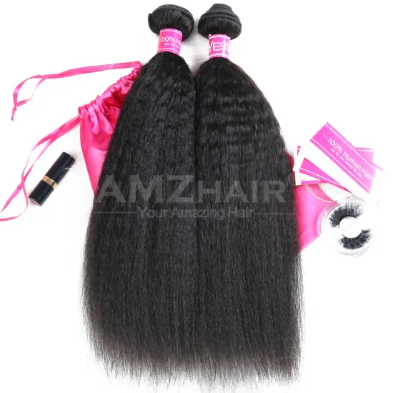Cheap 10A Unprocessed Burmese Human Cuticle Aligned Hair Weave Bundles Kinky Yaki Straight Double Drawn Virgin Hair Single Donor