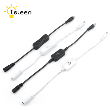 1pc Turn On Off LED Strips DC 12-24V Power Adapter DC plug Cable Connector Inline Cable 2 Type 5.5x2.1mm 12V Power Switch Cable