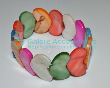 love make heart shape elastic shell bangles bracelet