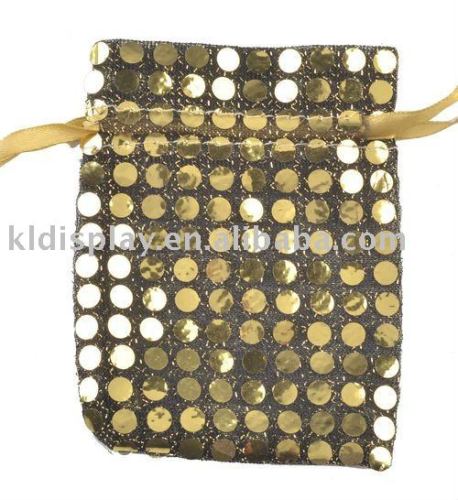 golden organza pouch jewelry packaging bag