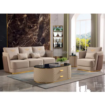 Yellow Leather Chesterfield Sofa