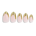 Golden French almond short high-end nails