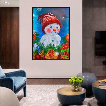 Pintura de diamante de decoração de Natal do boneco de neve DIY