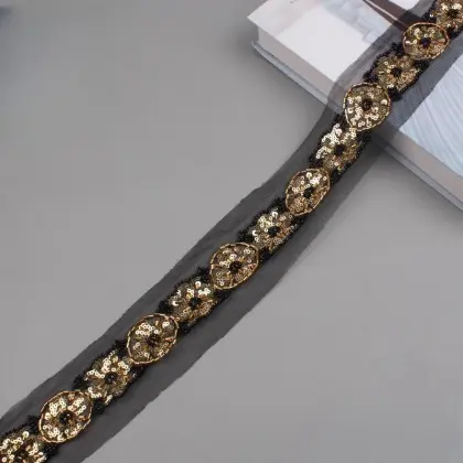 Baolichi 4.5cm DIY Beaded Clothing Lace Vintage Leaves Pearl Collar Hanfu Accessories
