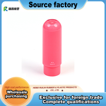 Pink Translucent Plastic ThreadedCosmetic Packaging Tube