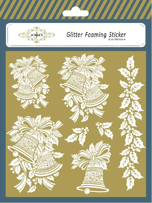 The Christmas bell Glitter Foaming Sticker