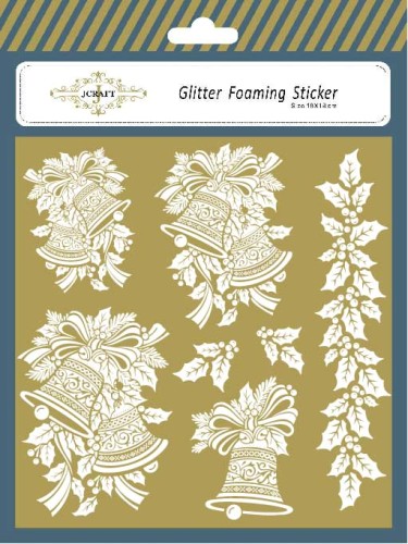 Christmas Jingle Bells Glitter Foaming Sticker