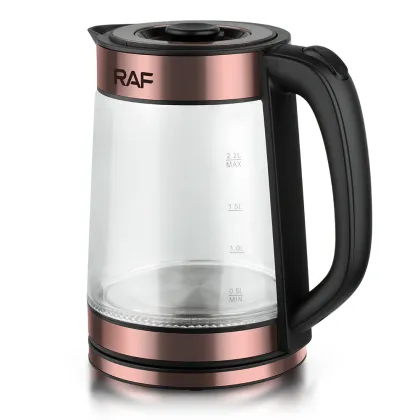 Premium RAF Borosilicate Glass Kettle and Teapot Set - Blue