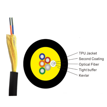 6 fiber cable Aramid Yarns Tight Access Building Fiber Optic Cable Manufactory