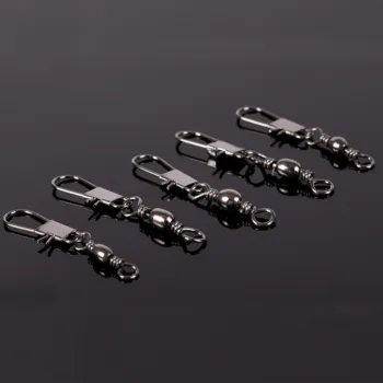 Hot Sell 50pcs swivel interlock snap fishing lure tackles winter fishing gear accessories Connector copper swivel