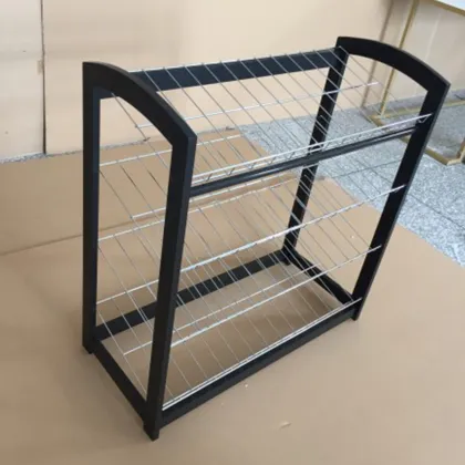 Modern Adjustable Solid Wood and Metal Shoe Rack - Portable Design