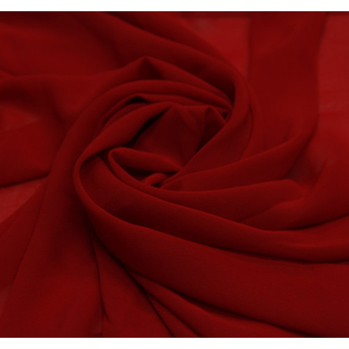 Crepe chiffon red fabric 75D*75D 57'' 75GSM