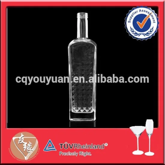 Premium quality engraved 75cl glass wine bottle for vodka