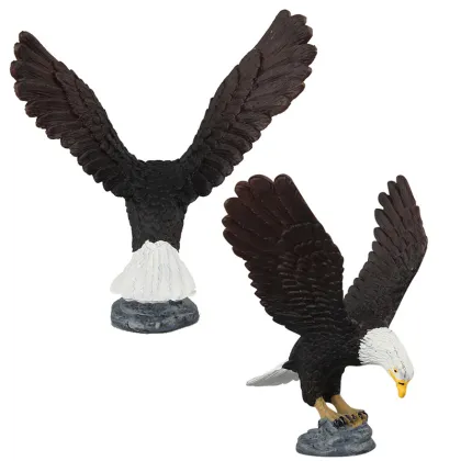 4 Kidns Soft Rubber Toys Simulation White-headed Eagle/Owl Animal Figure Collectible Toys Raptor Animal Action Figures Kids