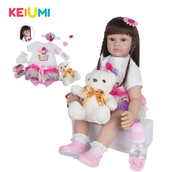 Fashion 60 cm Reborn Dolls Girl Soft Vinyl Realistic Princess Doll Baby Toy Boneca Menina Doll Christmas Gift Playmate Toys
