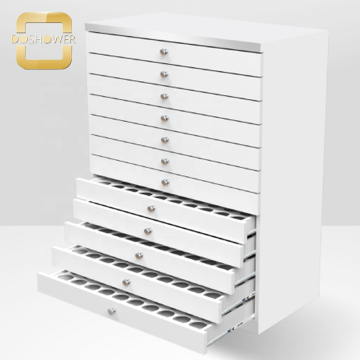 White Nail Polish Cabinet Display Set: Gel Nail Polish Stand with Cabinets for Pedicure and Nail Polish Storage